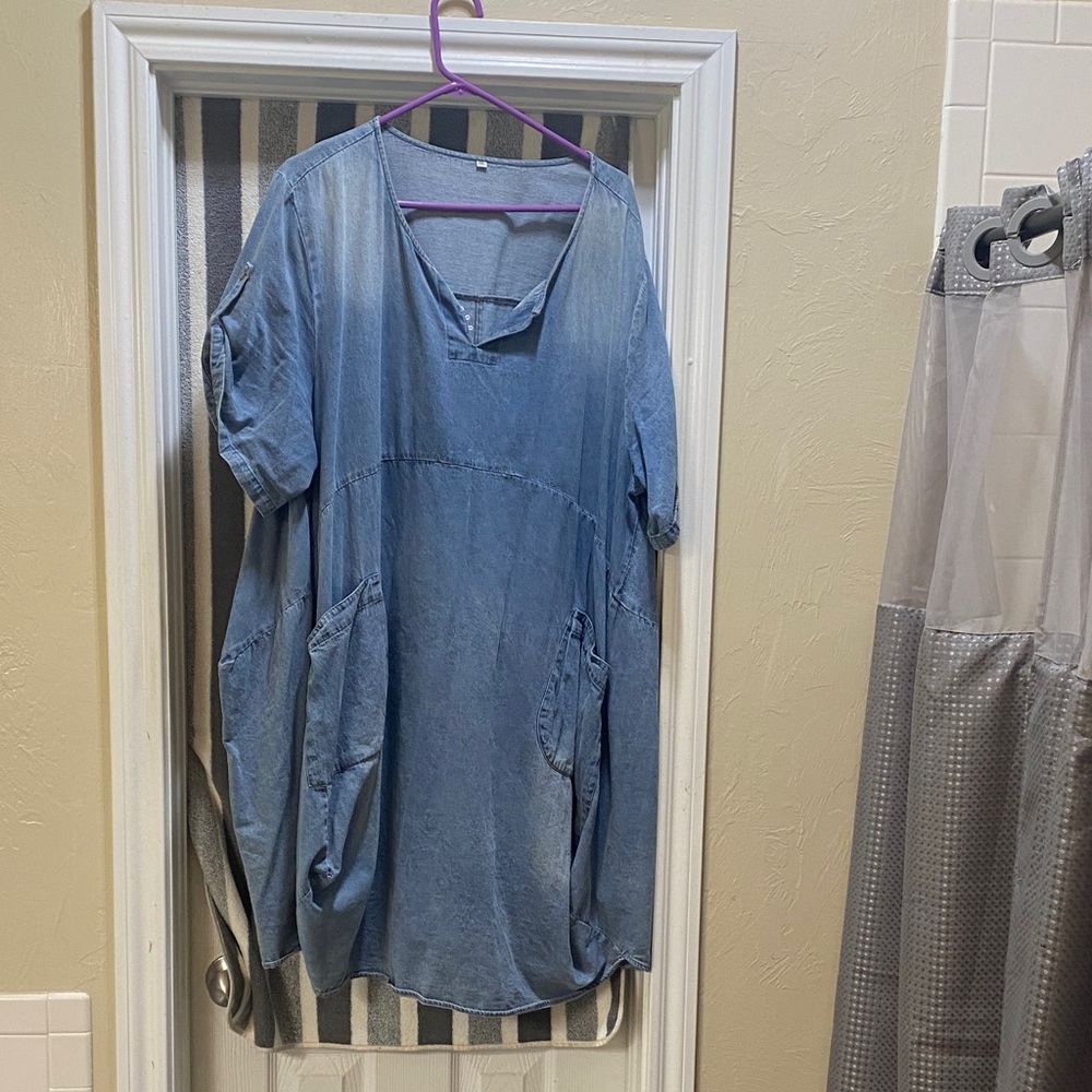 Casual Blue Denim Dress